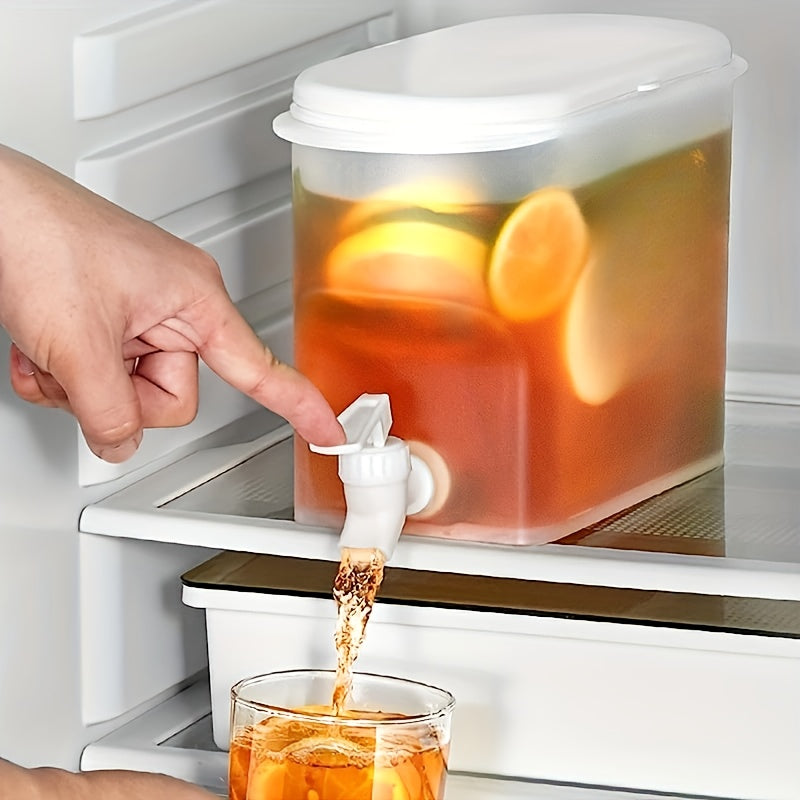 Large Capacity Fridge Cold Kettle with Faucet | Plastic Beverage Dispenser with Tap for Iced Juice, Fruit Tea & Lemonade | Leak-Proof Drink Container for Fridge & Party