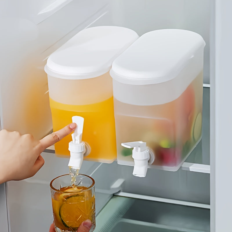 Large Capacity Fridge Cold Kettle with Faucet | Plastic Beverage Dispenser with Tap for Iced Juice, Fruit Tea & Lemonade | Leak-Proof Drink Container for Fridge & Party